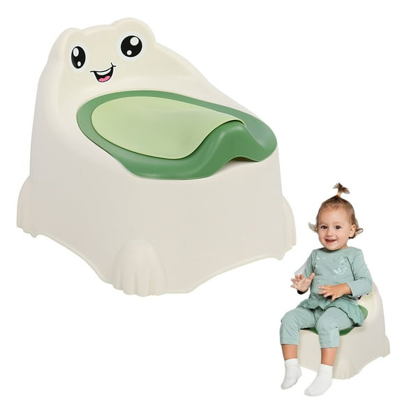 Potty Toilet Seat Travel Potty for Toddlers Toilet Potty with Removable Bowl Guard & Frog Expression Sticker Portable Toilet Potty for ki ds Boys Girls Ageslatrine mat