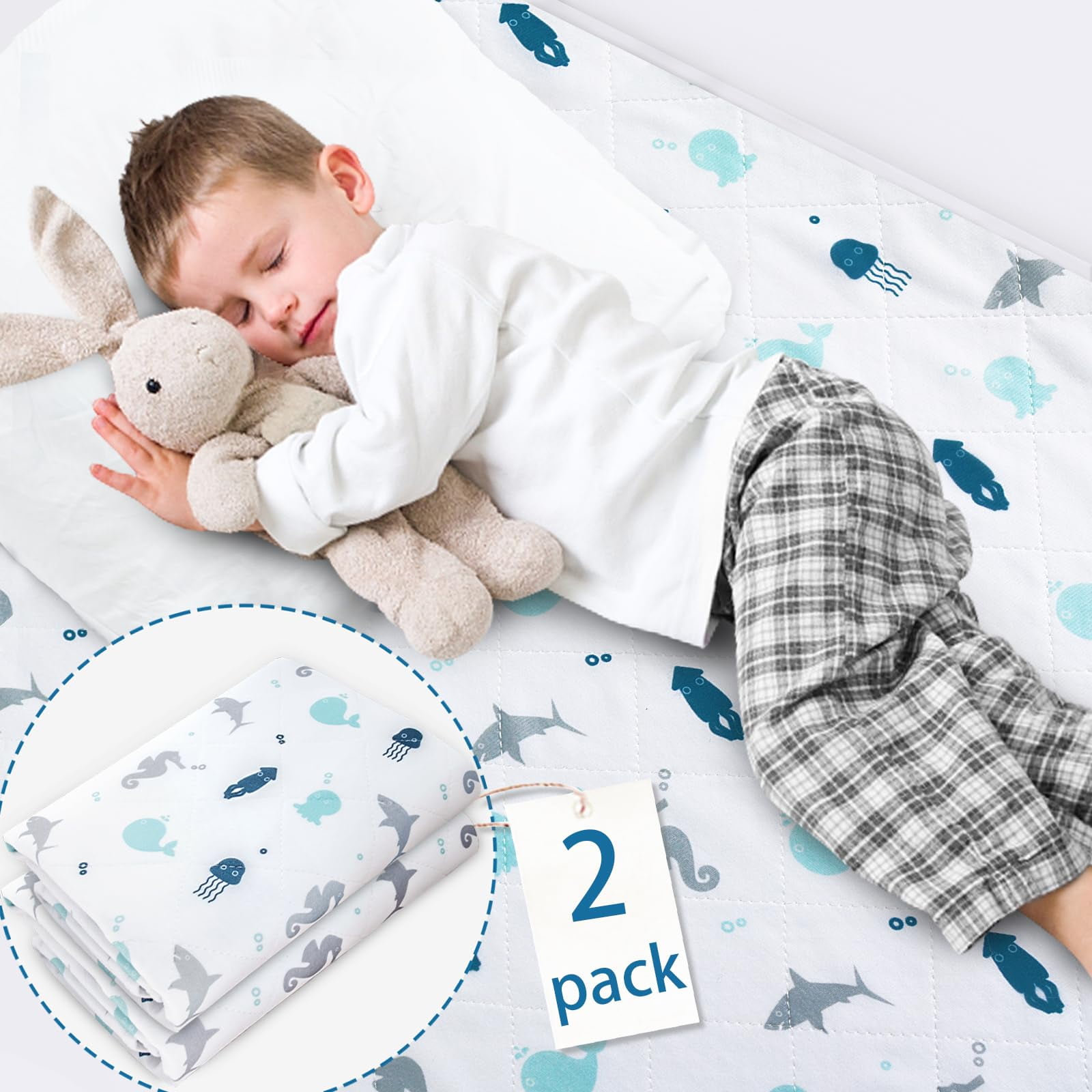 Potty Training Bed Pad YPF5 100 Waterproof, Bed Protection Pad for Twin and Toddler Beds