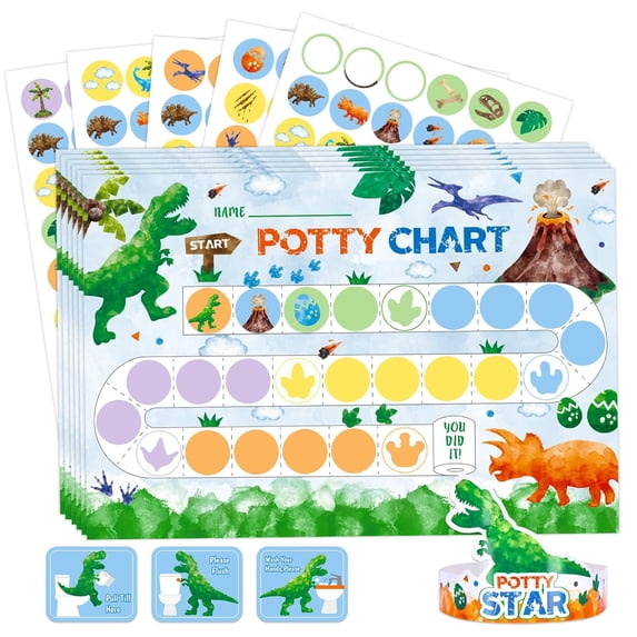 Potty Training Chart - Dinosaur Toilet Training Reward Chart with 270 ...