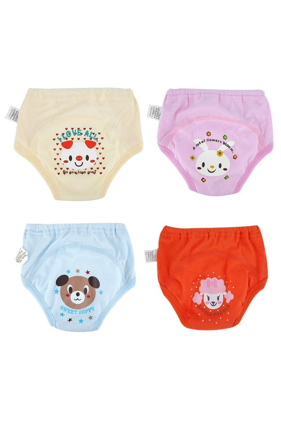 Potty Training Pants, Comfortable Waterproof Anti Leakage Toddler Training Underwear Cotton 4Pcs For Potty Training