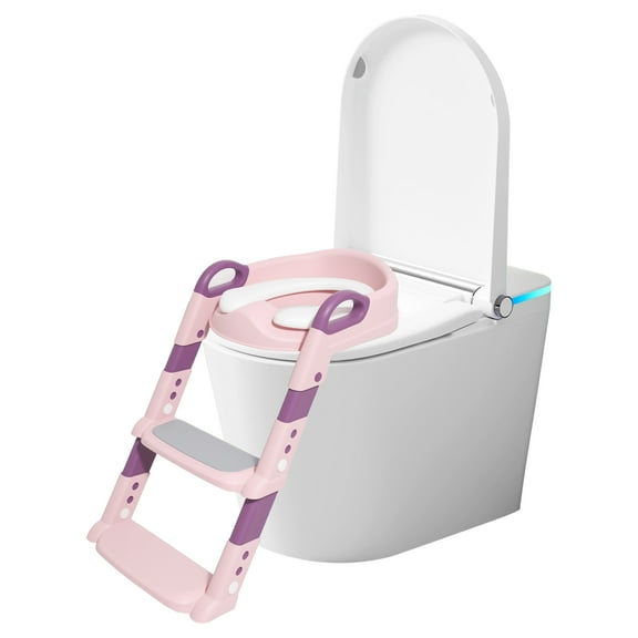 Potty Training Seat Ladder Comfortable Adjustable Height 2 in 1 Potty Training Toilet With Anti Slip Pad for Kids Boys Girls