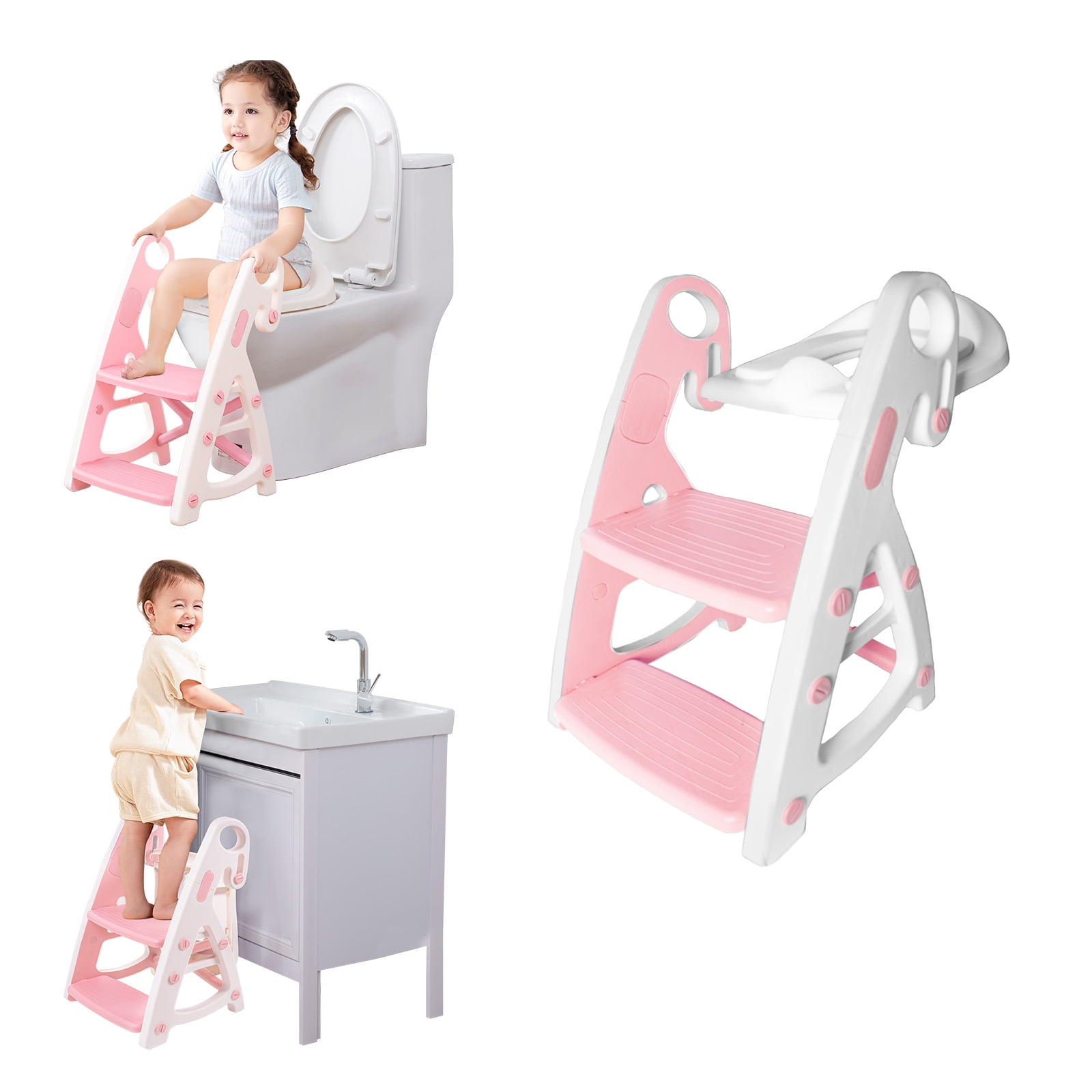 Potty Training Seat With Step Stool: Stable Adjustable Height Toddler ...