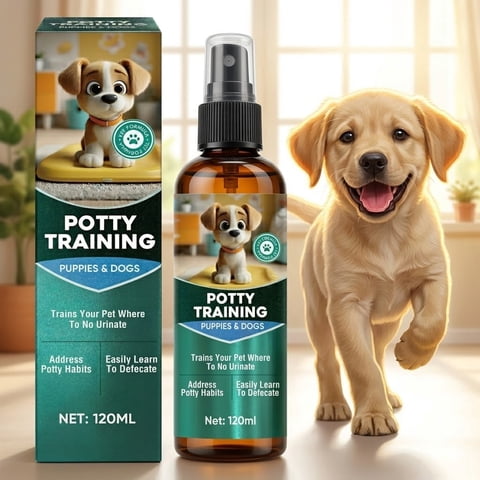 Potty Training Spray for Dogs, Puppy Potty Training Spray, Indoor & Outdoor Aid, Encourage Proper Bathroom Behavior, Helps Build Good Potty Habits, Reduce Accidents, 120ml