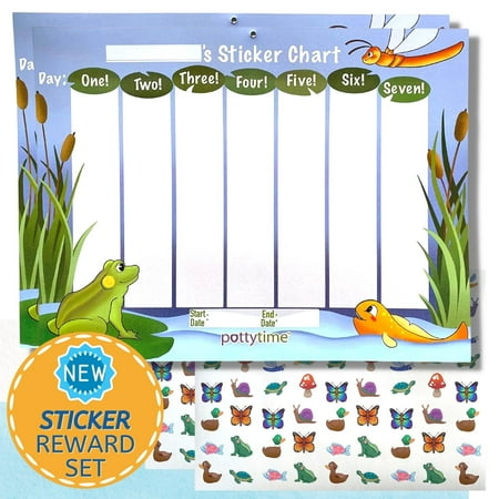 Potty Training Sticker Chart | Includes 4-Weekly Charts + 144 Adorable Themed Stickers | USA Made from The Creators of The Original Potty Watch (Pond)
