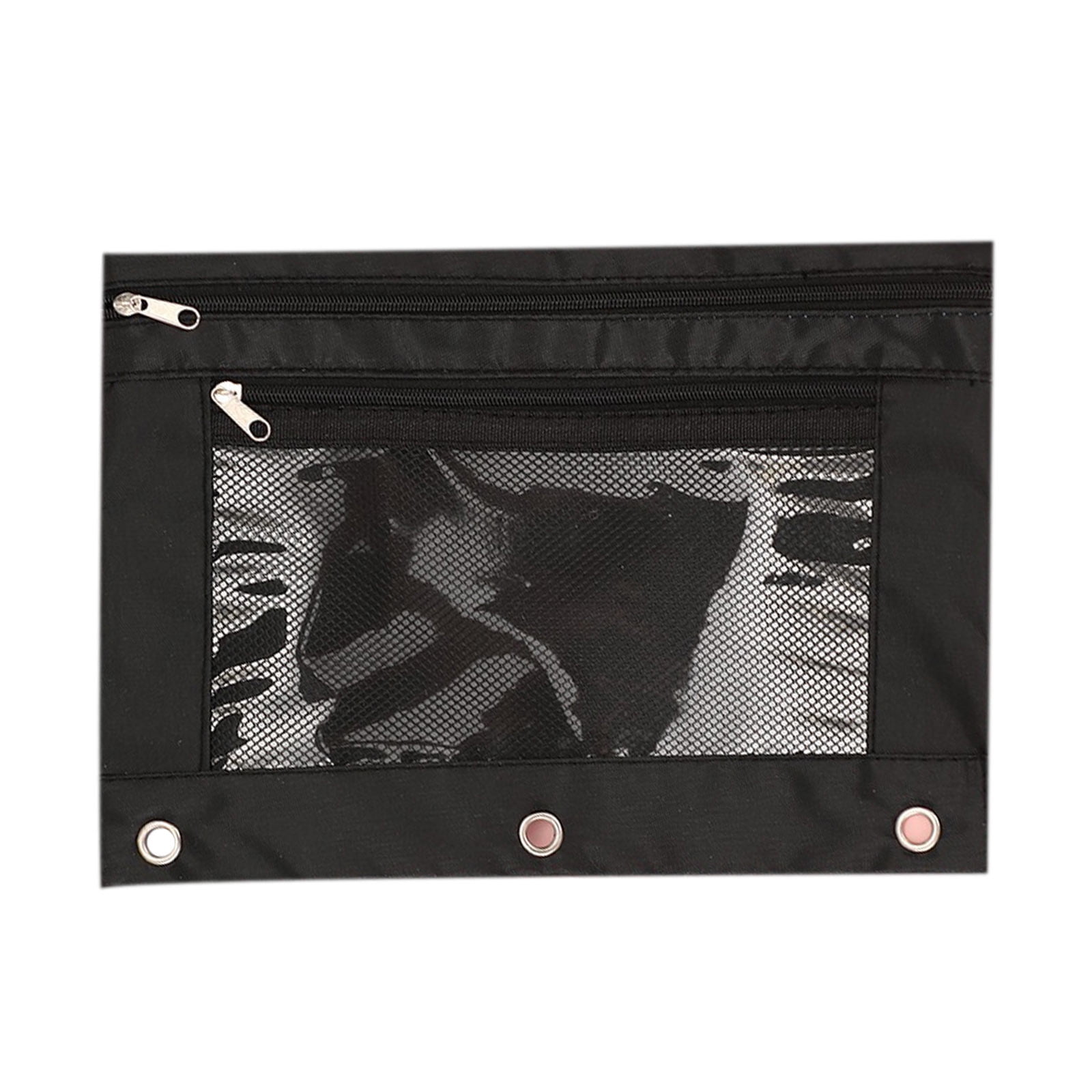 Pouch 2 Pack Pencil Pouch 3 Ring Fabric Pencil Pouches Black Pencil