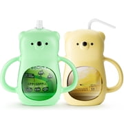 Pouch Holder No Squeeze for Baby 2 pack, for Food Pouches & Drink Boxes, BPA Free No Spill Handle for Self-Feeding