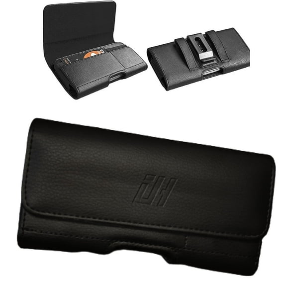 Pouch Holster for all iPhone/Samsung Holster Clip - Designed for all iPhone and Samsung Models - Belt Holster Built-in ID Card Slot Fits Large Size for phone models 6.6 to 7.6 inch