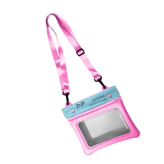 Pouch Phone Carry Bag Adjustable Strap Clear Front Window PVC Waterproof Case for Swimming Drift Beach Use