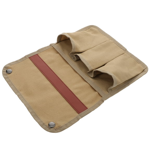 HEMOTON Camping Chair with Side Pockets for Storage Khaki Color Made of Cotton Portable and 1 Piece