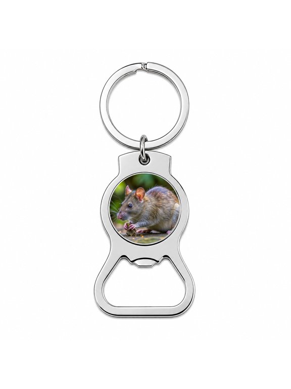 Pouch Rat Portable Bottle Opener Metal Keychain