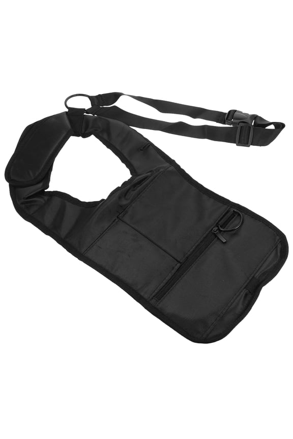 Nylon Hidden Pouch Men Shoulder Bag Black with Three Pockets for Essential Storage