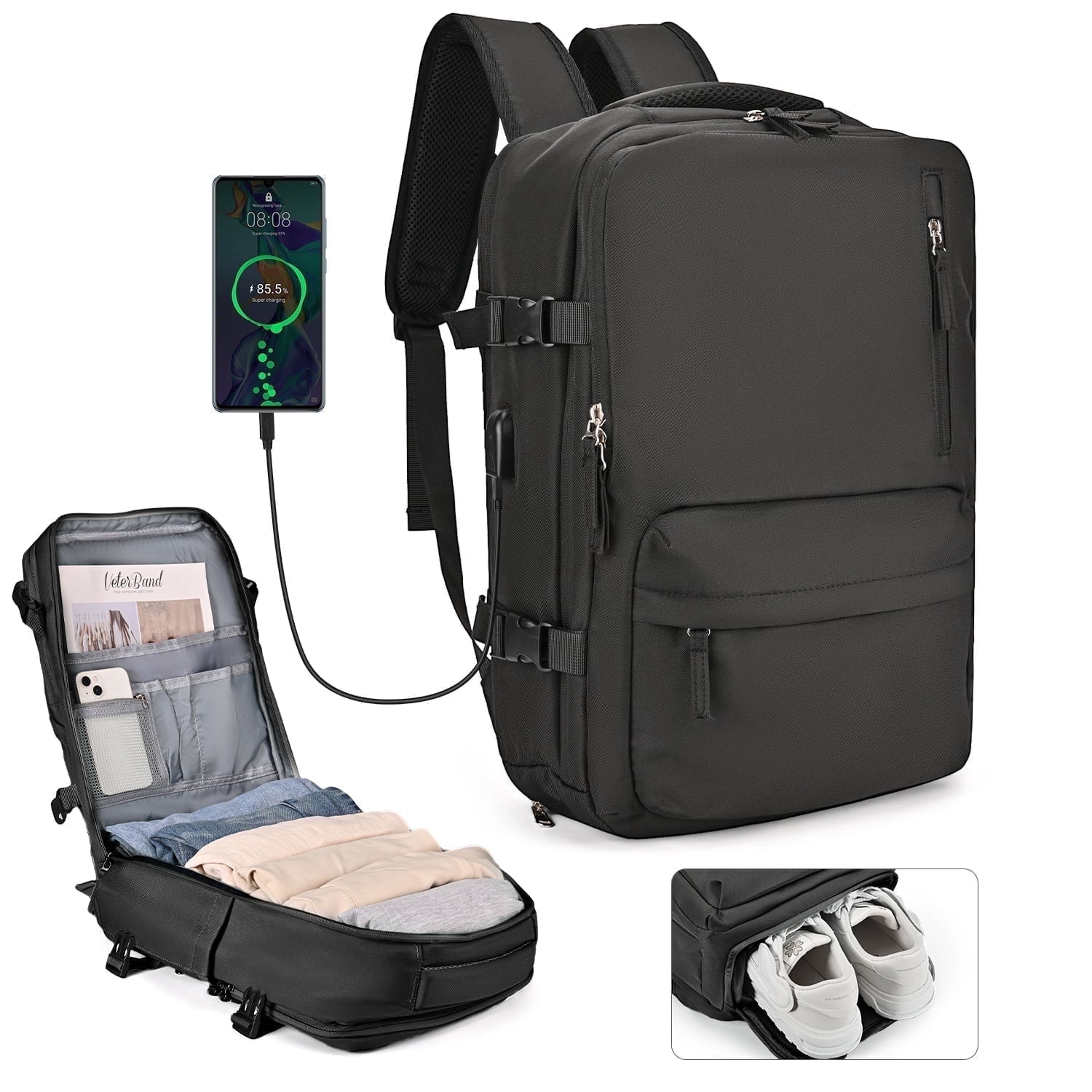 PouchPort Travel Backpack for Women Men, Laptop Bag Airline Approved ...