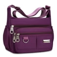 thumbnail image 1 of PouchPort Unisex Polyester Crossbody Shoulder Bags, Multipurpose Purses and Handbags, Purple, 1 of 8