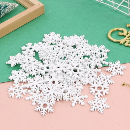 Pouches For Organization Snowflake Mixed 50pcs Christmas White Shape Wooden Decorations Home Decor
