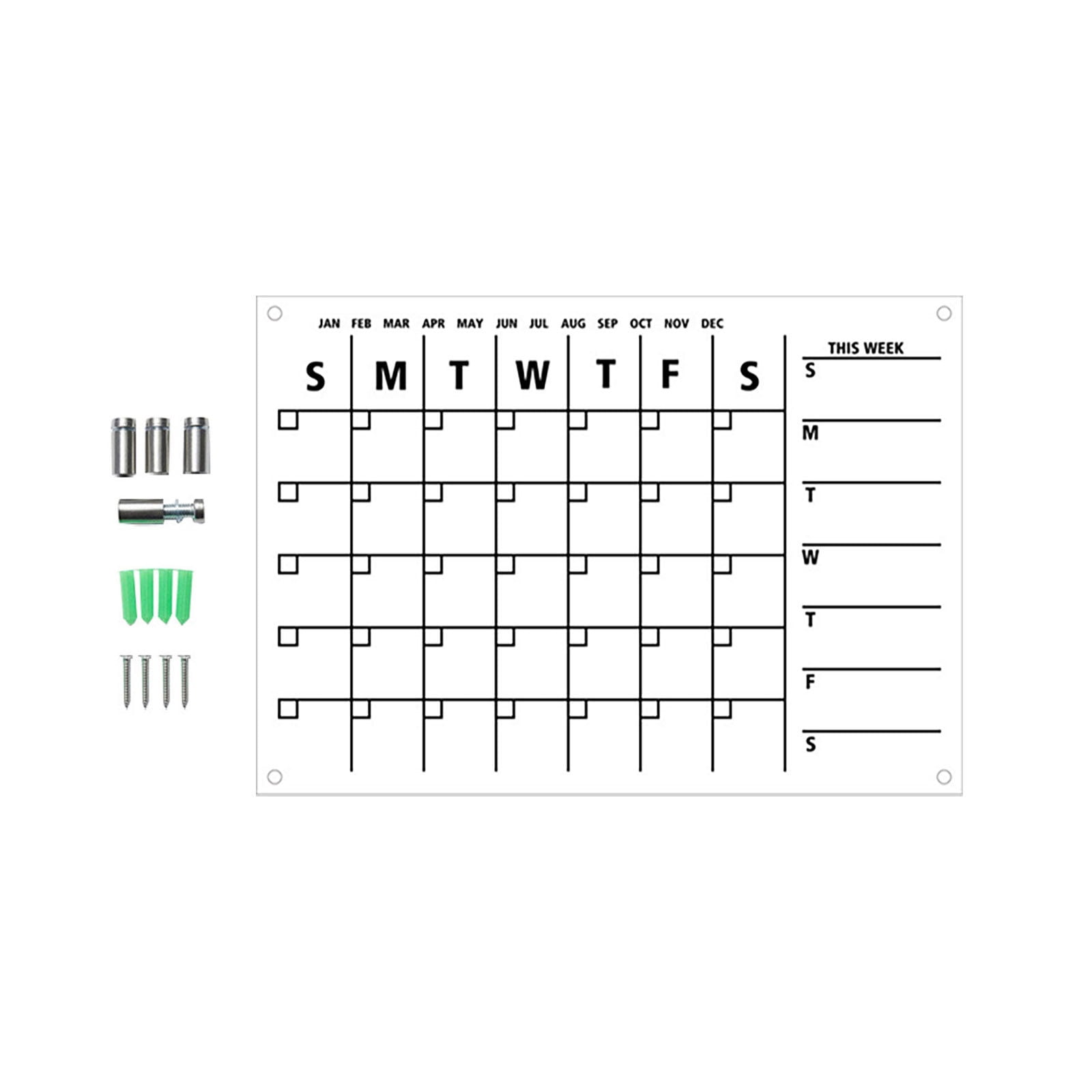Pouches For Organization Wall Acrylic Weekly Planner Board Clear Dry Erases Calendar Planner Reusable Weekly Daily To Do List Board 1ml