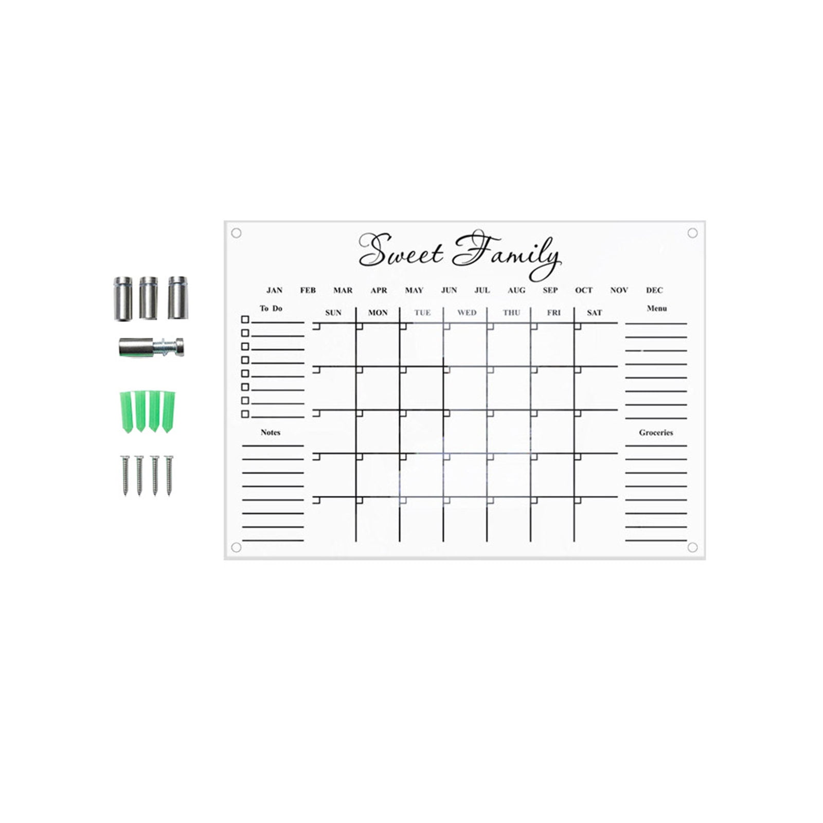 Pouches For Organization Wall Acrylic Weekly Planner Board Clear Dry Erases Calendar Planner Reusable Weekly Daily To Do List Board