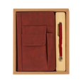 thumbnail image 1 of Pouches For Organization Leather Book Cover A5 Book Sleeve Brown Reusable Book Protector Paperbacks Notebook With Extra Sleeve Pen Pockets For Book Lovers Classmate Gifts, 1 of 8