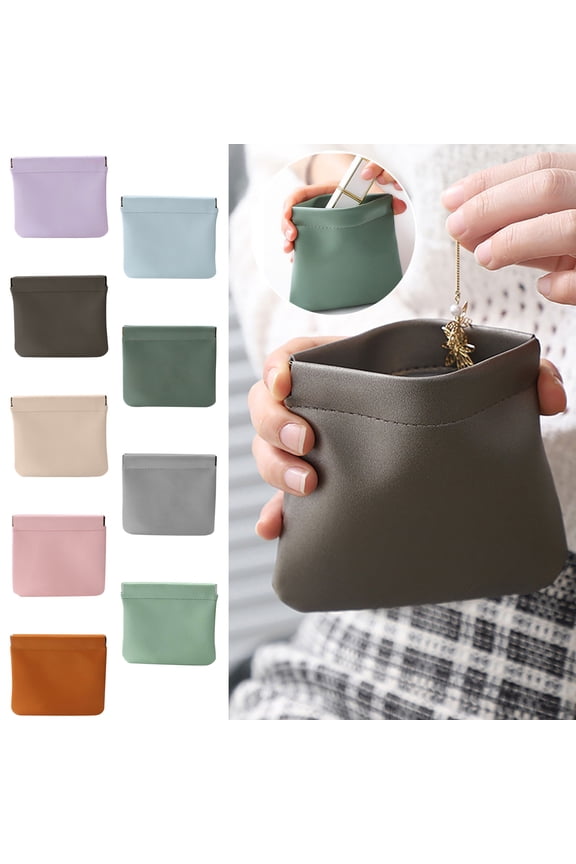 Pouchic - Personalized Snap Closure Leather Organizer Pouch, 2026 New Pouchic Leather Organizer, Auto Snap Closure(Khaki)