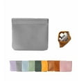 thumbnail image 1 of Pouchic - Personalized Snap Closure Leather Organizer Pouch,4.7*4.7in Auto Snap Closure Pocket Cosmetic Bag,No Zipper Self Closing Lambskin Makeup Pouch, 1 of 7
