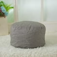 thumbnail image 1 of Pouf Ottoman Cover, 16.5"x12.5" Unstuffed Round Ottoman Seat Floor Bean Bag Chair Cover Foot Rest with Storage for Living Room, Bedroom, Office Cover ONLY (Dark Gray), 1 of 8