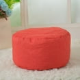thumbnail image 1 of Pouf Ottoman Cover, 16.5"x12.5" Unstuffed Round Ottoman Seat Floor Bean Bag Chair Cover Foot Rest with Storage for Living Room, Bedroom, Office Cover ONLY (Red), 1 of 8