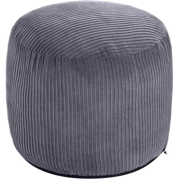Pouf Ottoman Foot Stools Ottoman with Foam Small Corduroy Ottomans for Living Room Ottomans Pouf Floor Poufs Foot Rest for Office Chair Dark Grey Foot Stool Small