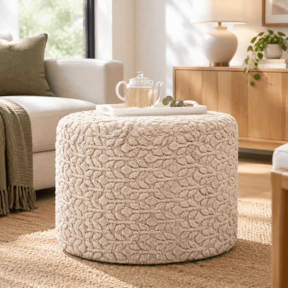 Couvch Pouf Ottoman Footstool 20x20x14in Couch Footrest Light Coffee - Walmart.com