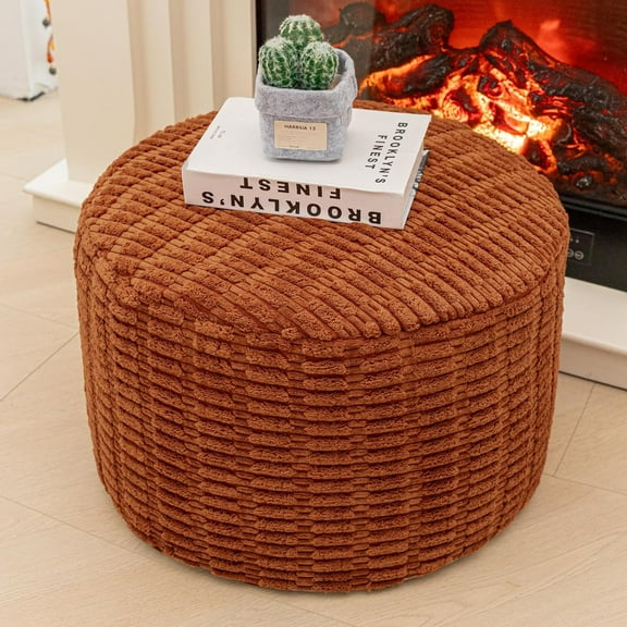 Pouf Ottoman Round Ottoman Foot Rest Foot Stool Poufs for Living Room Bean Bag Chair Floor Pouf Storage Solution or Wedding