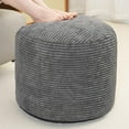 thumbnail image 1 of Pouf Ottoman Stuffed Round Modern Foam Filled Foot Rest Corduroy Poufs for Living Room Chair Decorative 20 X 15 Inches Fluffy Pouf Foot Stool Storage Ottoman, Dark Grey, 1 of 14