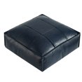 thumbnail image 1 of Pouf Ottoman, Unstuffed Pouf Cover, Handmade Faux Pu Leather Square Ottoman,Comfortable Soft Seating for Living Room & Bedroom, Blue, 1 of 7