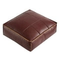 thumbnail image 1 of Pouf Ottoman, Unstuffed Pouf Cover, Handmade Faux Pu Leather Square Ottoman,Comfortable Soft Seating for Living Room & Bedroom, Brown D, 1 of 7