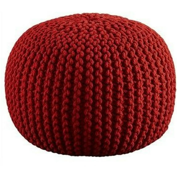 Pouf Round Ottoman Red
