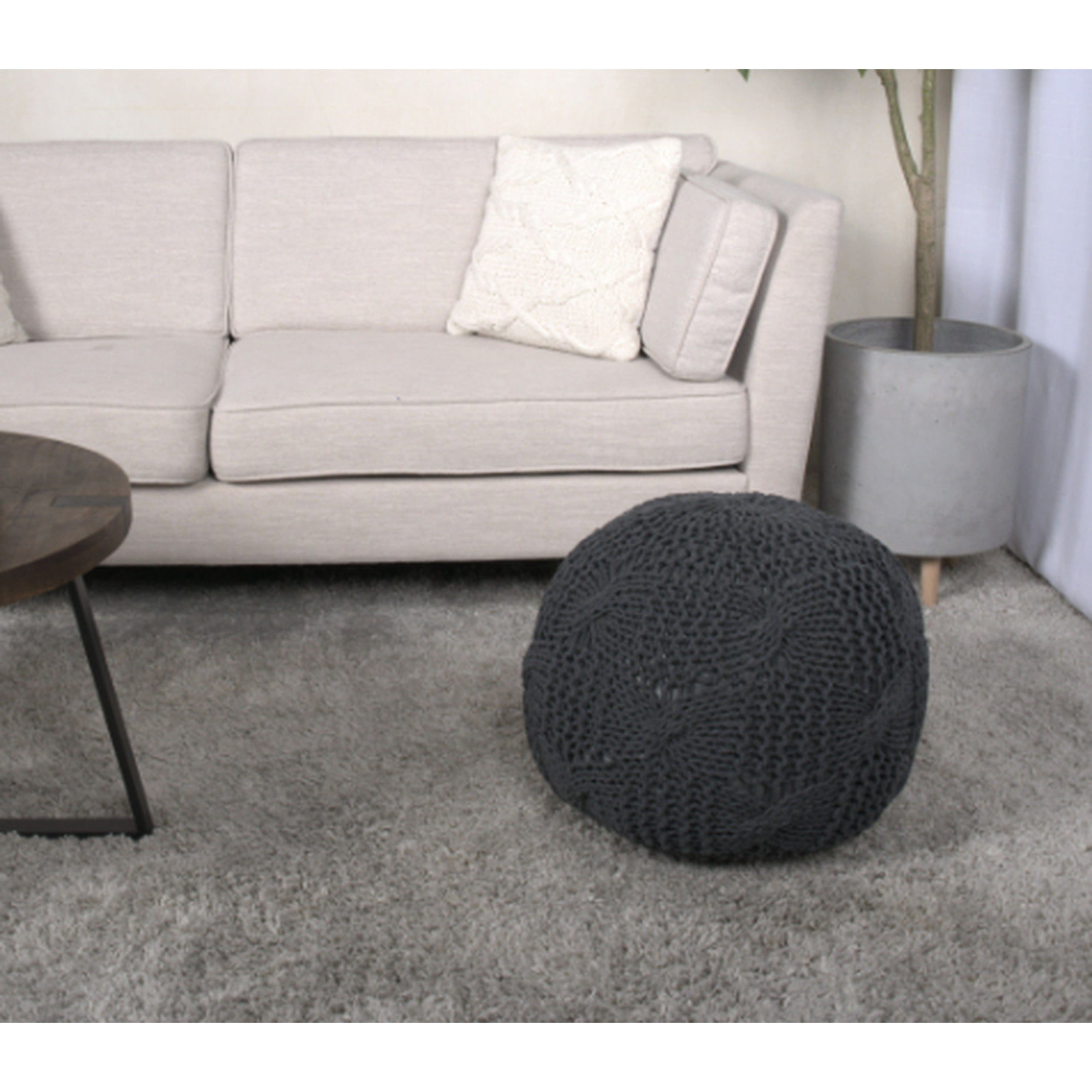 Pouf for floor sitting / Serve as ottoman / Filled with polystyrene ...