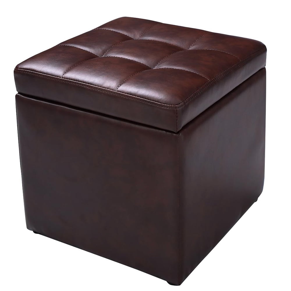 Photo inspiration: Pouffe Ottoman With Storage And Hinged Lid Small Cube Square Photo Inspiration