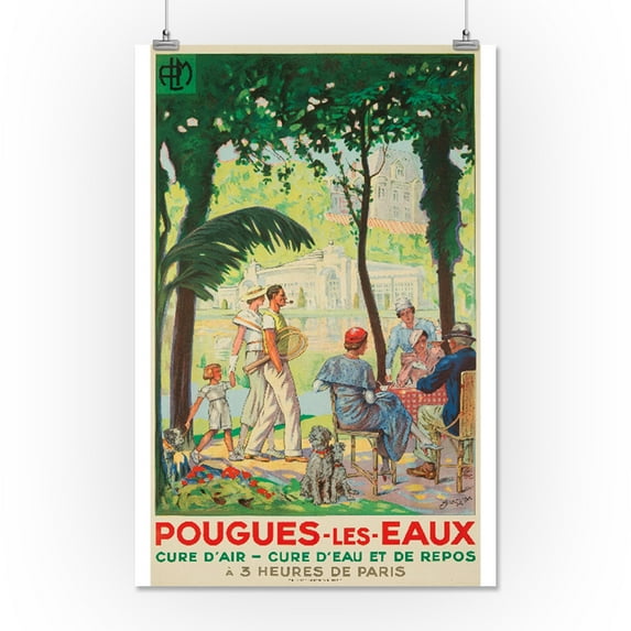 Pougues - les - Eaux Vintage Poster (artist: Jonas) France c. 1935 (16x24 Giclee Gallery Print, Wall Decor Travel Poster)