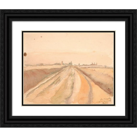 Poul Simon Christiansen 18x15 Black Ornate Wood Framed Double Matted Museum Art Print Titled - From Taarnby (1904)