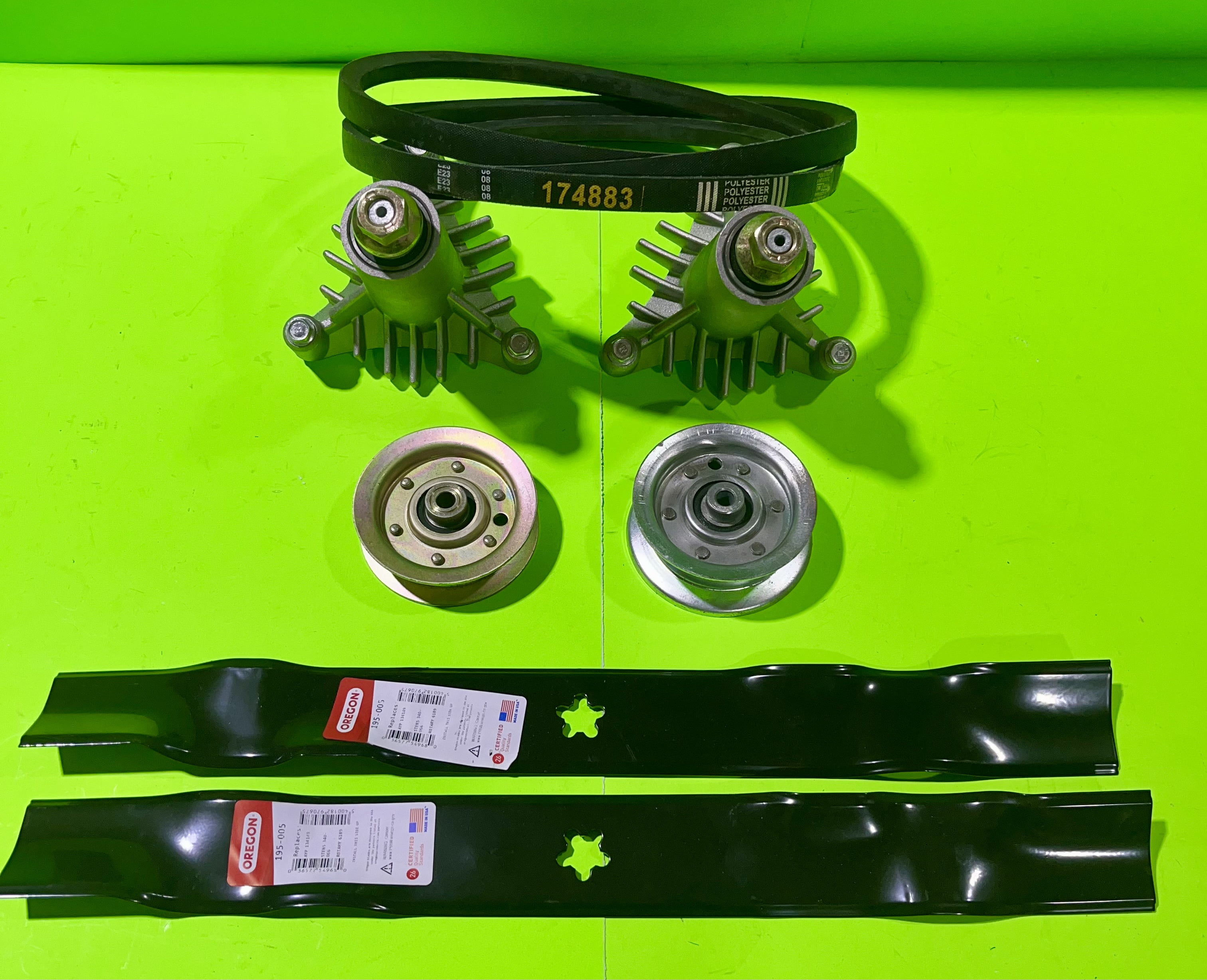 Poulan Pro CO18542STB 42" Mower Deck Rebuild Kit Spindles Blades Belt ...