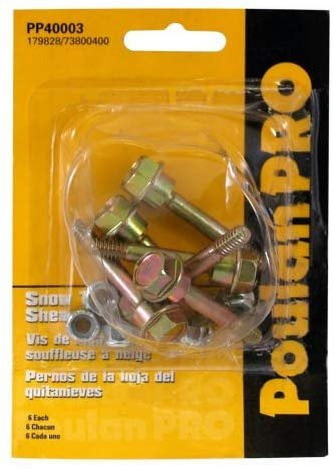 Poulan Pro PP40003 6-Pack Of Snow Thrower Sheer Pins & Bolts - Walmart.com