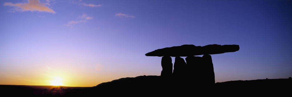 Poulnabrone Dolmen The Burren Co Clare Ireland Canvas Art - The Irish Image Collection Design Pics (34 x 11)