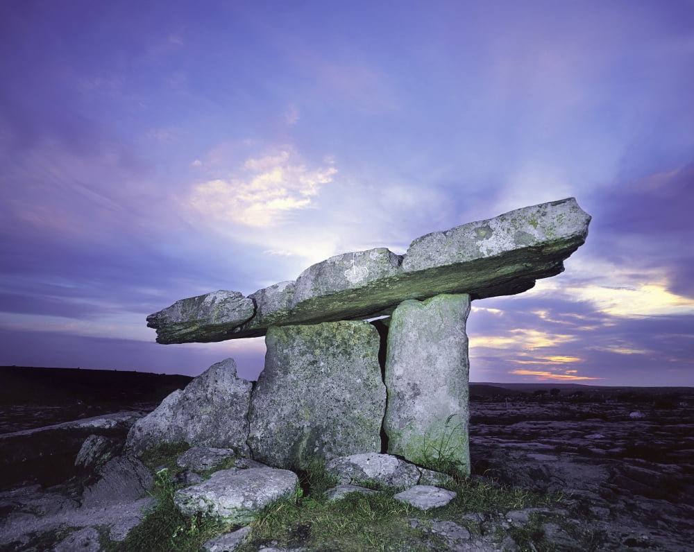 Poulnabrone Dolmen The Burren Co Clare Ireland Canvas Art - The Irish Image Collection Design Pics (34 x 26)