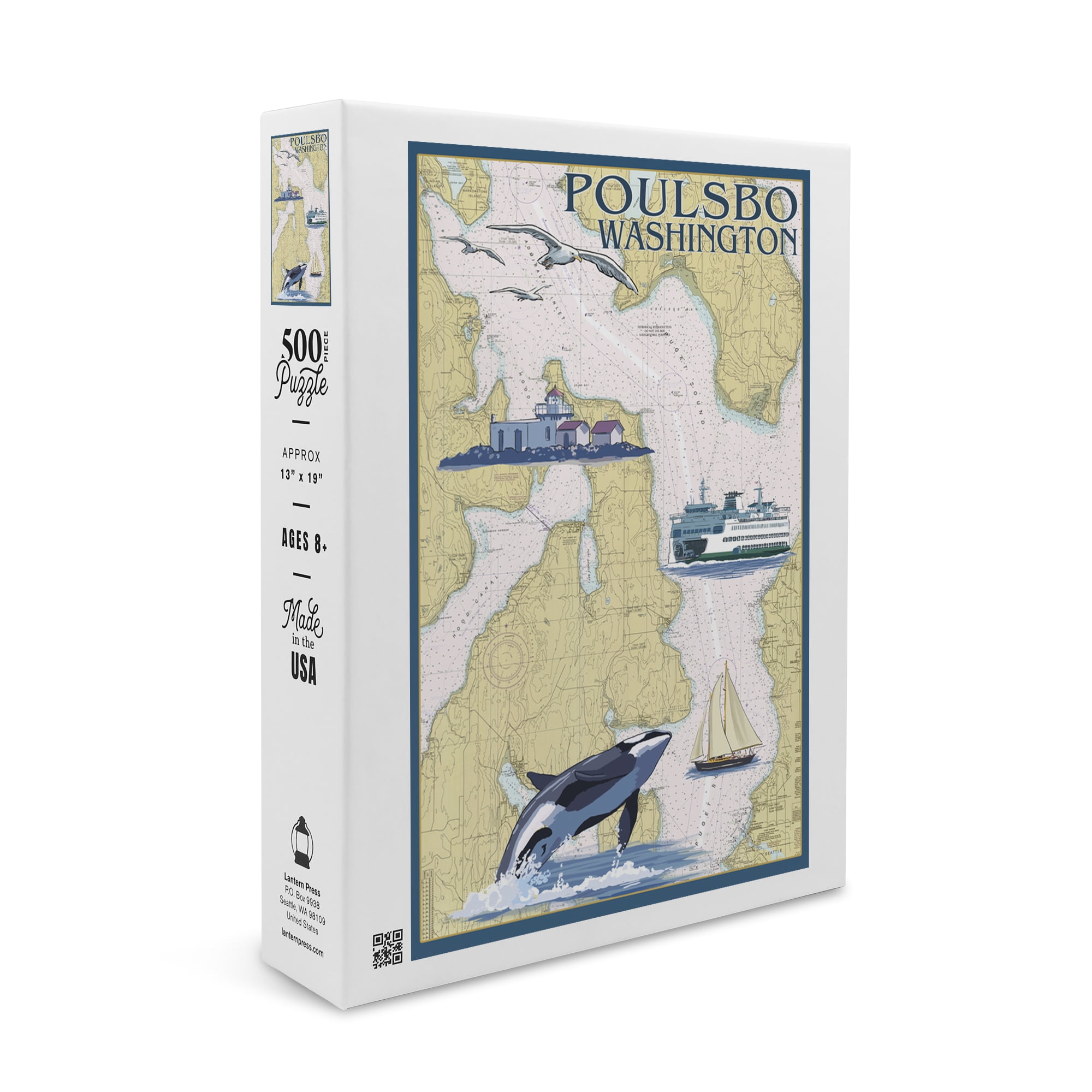 Poulsbo, Washington, Nautical Chart (19x27 inches, Premium 500 Piece