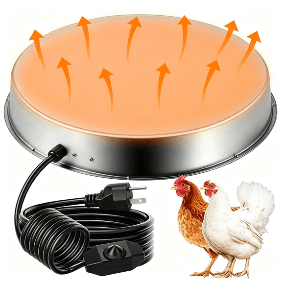 Poultry Chicken Water Heater: Chicken Water Heater Base for Winter, for Plastic/Metal Poultry Watere Under 3 Gallons(11 inch), Heated Waterer for Chickens 125W