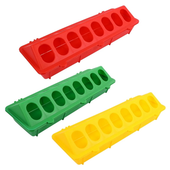Poultry Feeder Trough Bird Feeding Dispenser Chick Feeders Automatic Tableware 3 Pcs