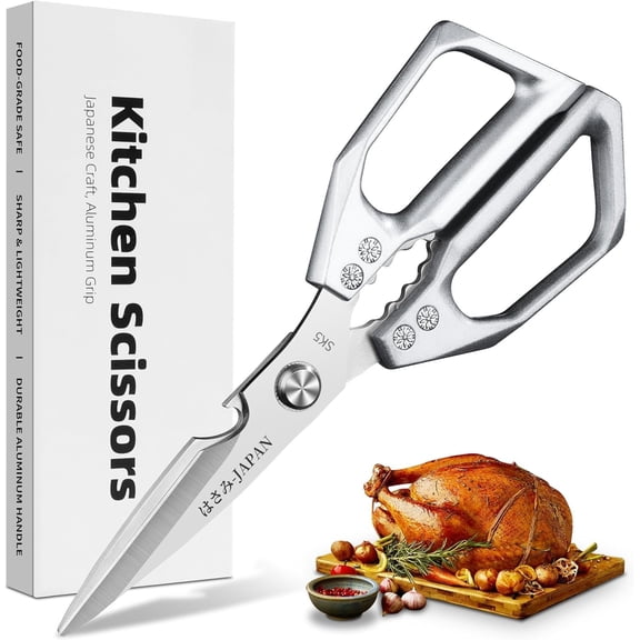 Poultry Shears, Kitchen  for ,   Purpose Heavy Duty for Chicken Wing/, Meat, Quail, Fish, Turkey, Vegetables, Stainless Steel Cooking Aid , Dishwasher Safe