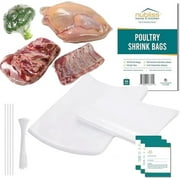 NuBliss Poultry Heat Shrink Wrap Bags, Food Wrap Clear Freezer Bags, 13â x 18â, 50-Pack
