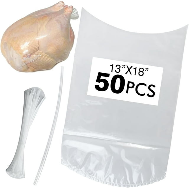 Poultry Shrink Bags,chicken bag,50Pack 13x18Inches Clear Poultry Heat