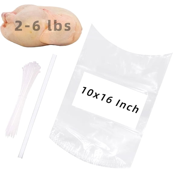Poultry Shrink Wrap Bags,10x16 Inches 50 Pcs Clear Poultry Heat Shrink ...