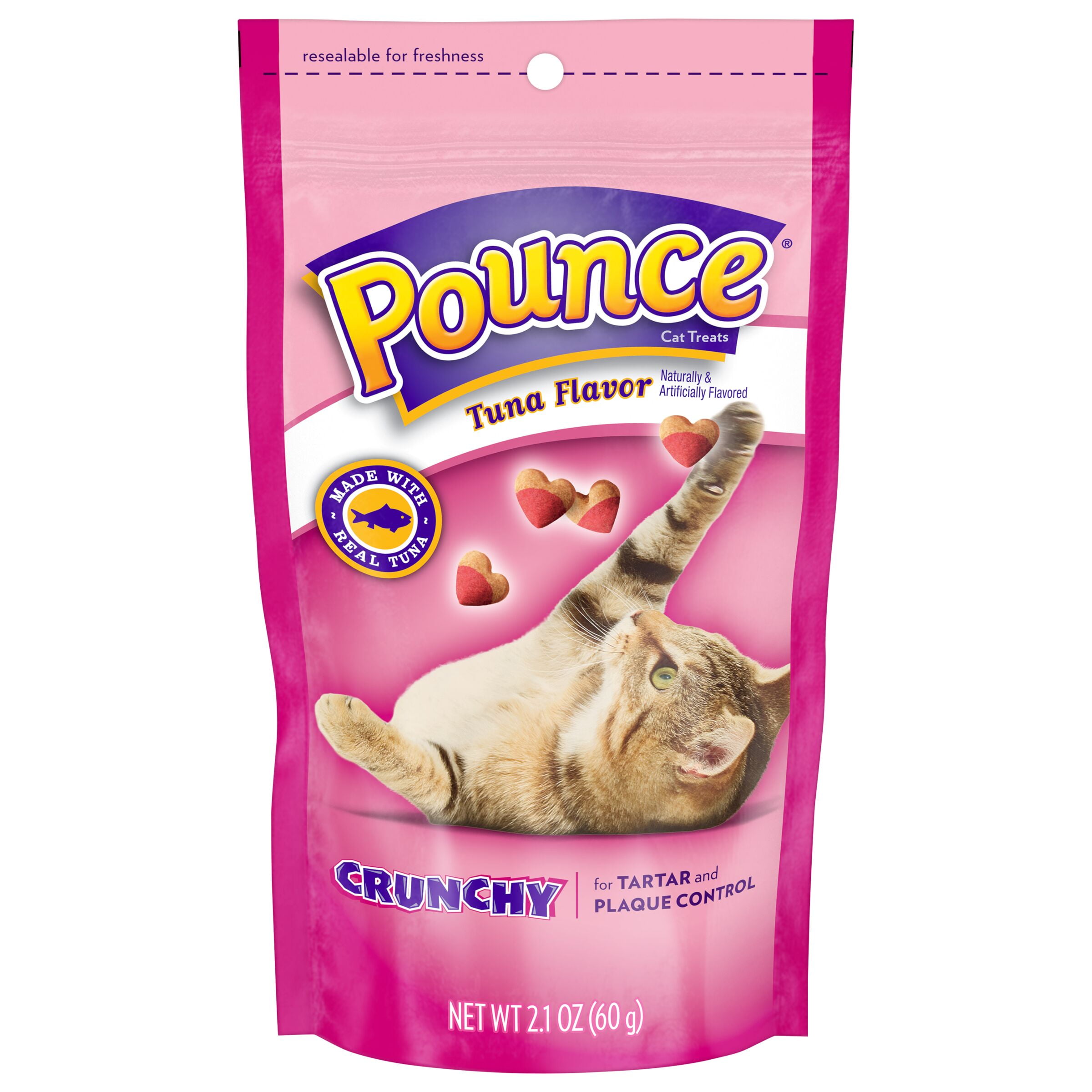 Pounce Tartar Control Crunchy Tuna Flavor Cat Treats 2.1 Ounce