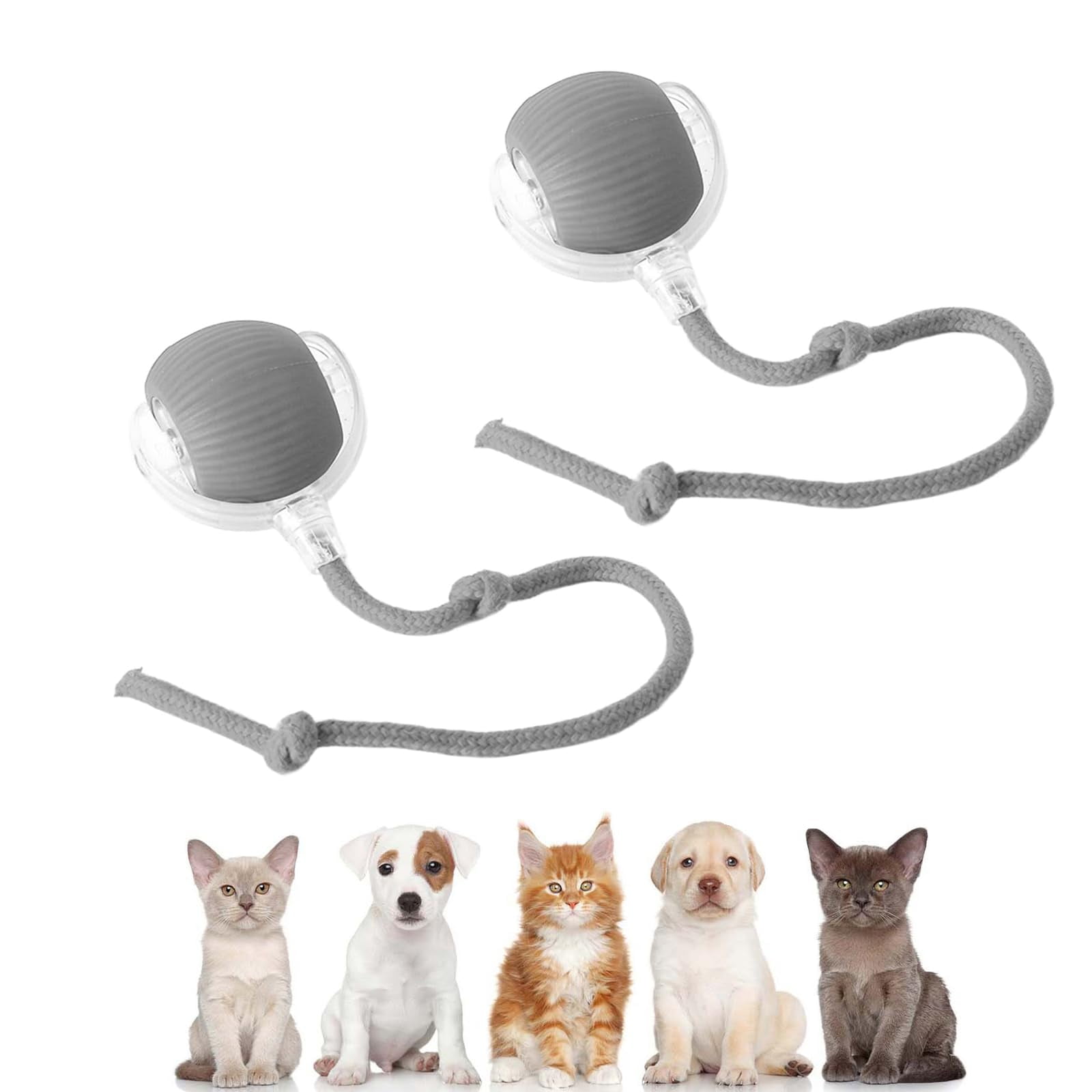 Pouncepal Upgrade Cat Toy USB Charge, 360° Smart Automatic Rolling Three Modes, Fast Charging and Long Lasting, Adaptable to All Cats