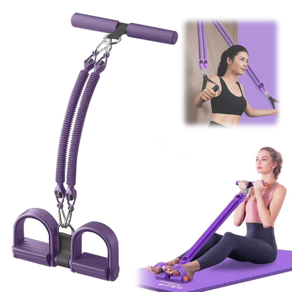 Pound Pedal Resistance Band with Handle, Elastic Sit up Pull Rope for Waist,Arm,Leg Training, Multi Function Rope Equipment for Home Fitness